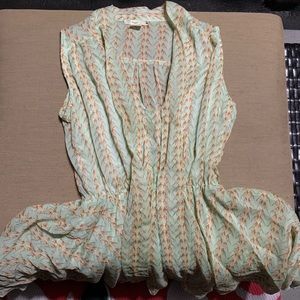 Boho indie flowy green dress